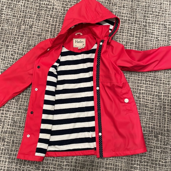 Hatley Jackets & Coats Hatley Raincoat With Navy And White Stripped